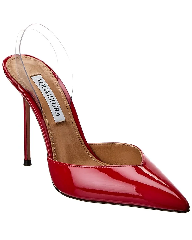 Women's velvet - covered stiletto heel pumps for a luxurious lookAquazzura V Plexi 85 Patent & Vinyl Slingback Pump Women's velvet - covered stiletto heel pumps for a luxurious lookAquazzura V Plexi 85 Patent & Vinyl Slingback Pump