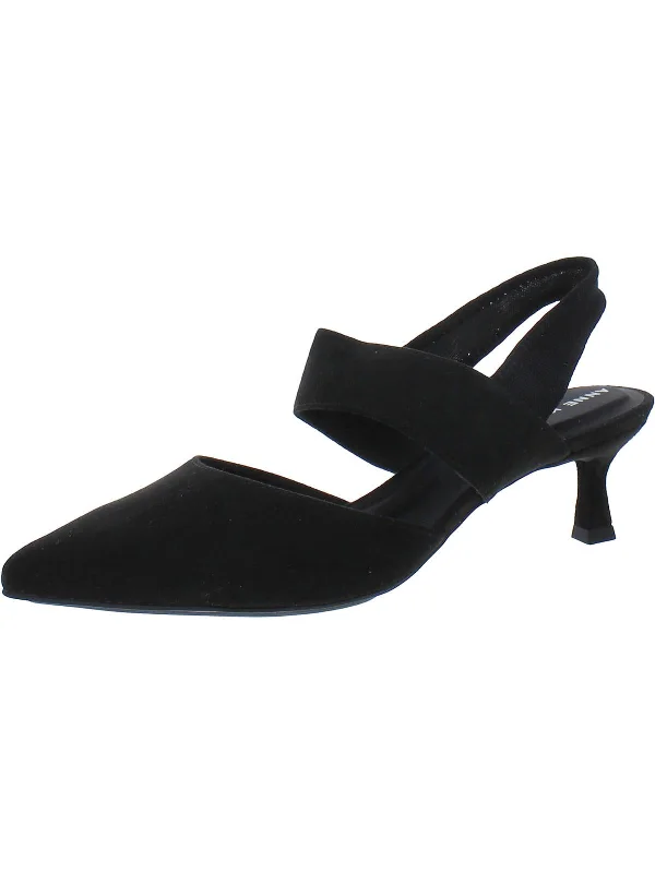 Women's mesh - paneled stiletto heel pumps for breathabilityIvy Womens Stretch Manmade Slingback Heels