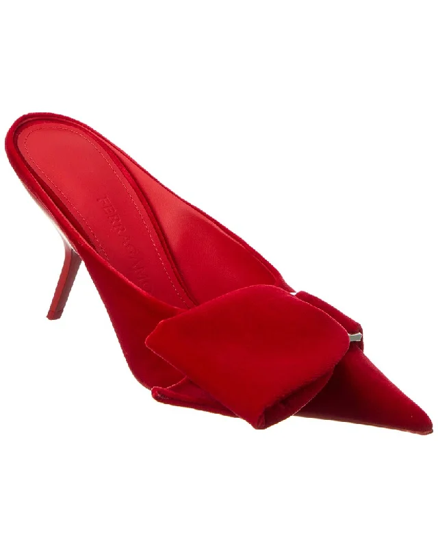 Women's ruffled stiletto heel pumps for a romantic styleFerragamo Asymmetric Bow Velvet Pump Women's ruffled stiletto heel pumps for a romantic styleFerragamo Asymmetric Bow Velvet Pump