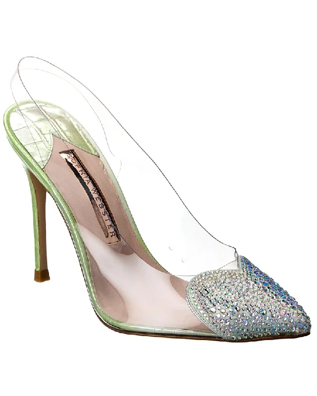Women's office - appropriate stiletto heel pumps with a low - heel optionSophia Webster Amora Vinyl & Croc-Embossed Leather Slingback Pump Women's office - appropriate stiletto heel pumps with a low - heel optionSophia Webster Amora Vinyl & Croc-Embossed Leather Slingback Pump