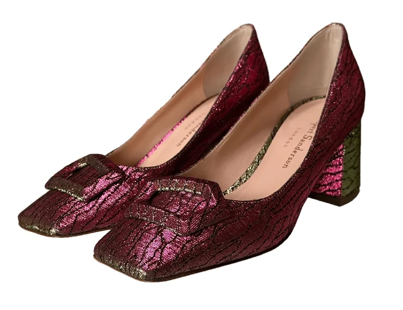 Women's patent leather stiletto heel pumps with a high - shine finishWomen's Naxos Cubic Pebble Pump In Ocean Lurex Multi Pink Women's patent leather stiletto heel pumps with a high - shine finishWomen's Naxos Cubic Pebble Pump In Ocean Lurex Multi Pink