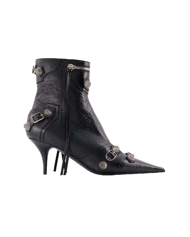women's booties for officeCagole M70 Ankle Boots - Balenciaga -  Black - Leather