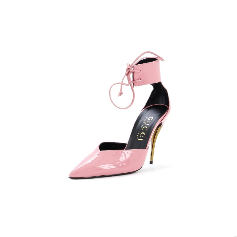 Women's pointed - toe slingback stiletto heel pumps in a peep - toe designWomen's Laced Up Ankle Cuff Pumps Patent Women's pointed - toe slingback stiletto heel pumps in a peep - toe designWomen's Laced Up Ankle Cuff Pumps Patent