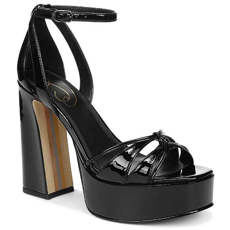 Women's faux suede stiletto heel pumps for a budget - friendly optionKamille Womens Strappy Open Toe Block Heels
