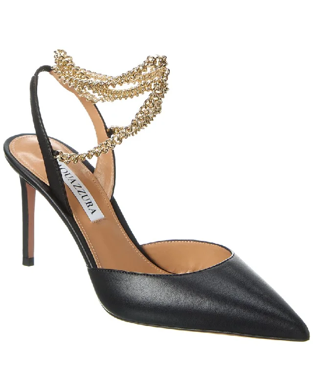 Women's breathable stiletto heel pumps for warm weatherAquazzura Flash 85 Leather Slingback Pump Women's breathable stiletto heel pumps for warm weatherAquazzura Flash 85 Leather Slingback Pump