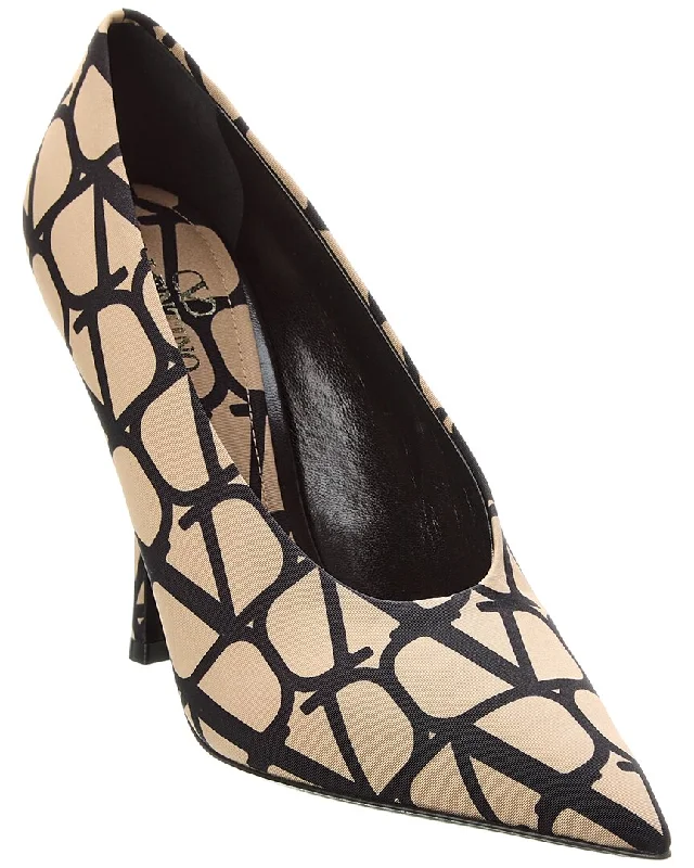 Women's tassel - adorned stiletto heel pumps for a bohemian touchValentino VLogo 110 Canvas Pump Women's tassel - adorned stiletto heel pumps for a bohemian touchValentino VLogo 110 Canvas Pump