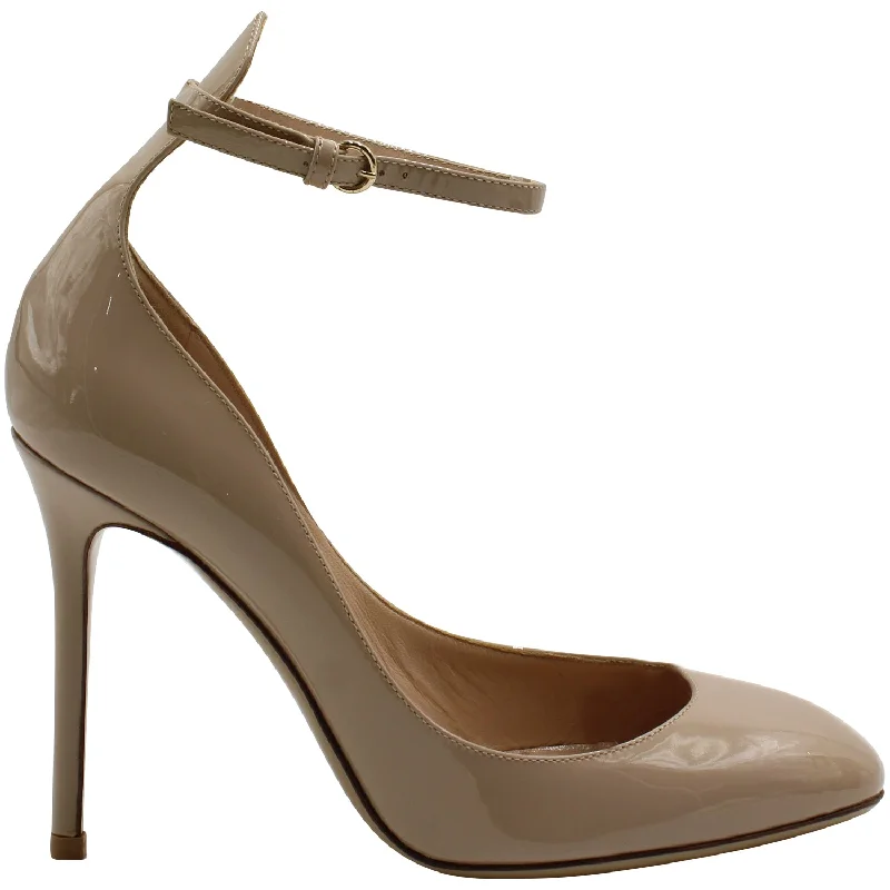 Women's cocktail party stiletto heel pumps with a unique patternValentino Ankle Strap Pumps in Nude Patent Leather Women's cocktail party stiletto heel pumps with a unique patternValentino Ankle Strap Pumps in Nude Patent Leather