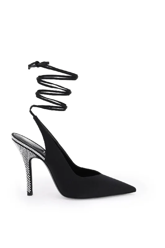Women's microfiber stiletto heel pumps with moisture - wicking propertiesThe Attico Women's Venus Slingback Pumps