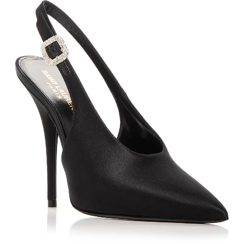Women's ankle - strap stiletto heel pumps with a cut - out detailWomens Pointed Toe Ankle Strap Slingback Heels