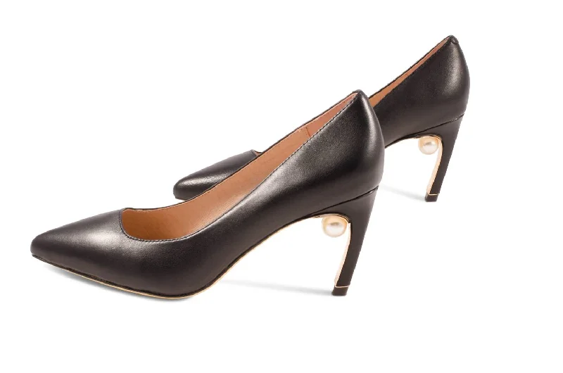 Women's non - slip stiletto heel pumps for safety on slippery floorsParis Leather F22 Heel In Black Women's non - slip stiletto heel pumps for safety on slippery floorsParis Leather F22 Heel In Black