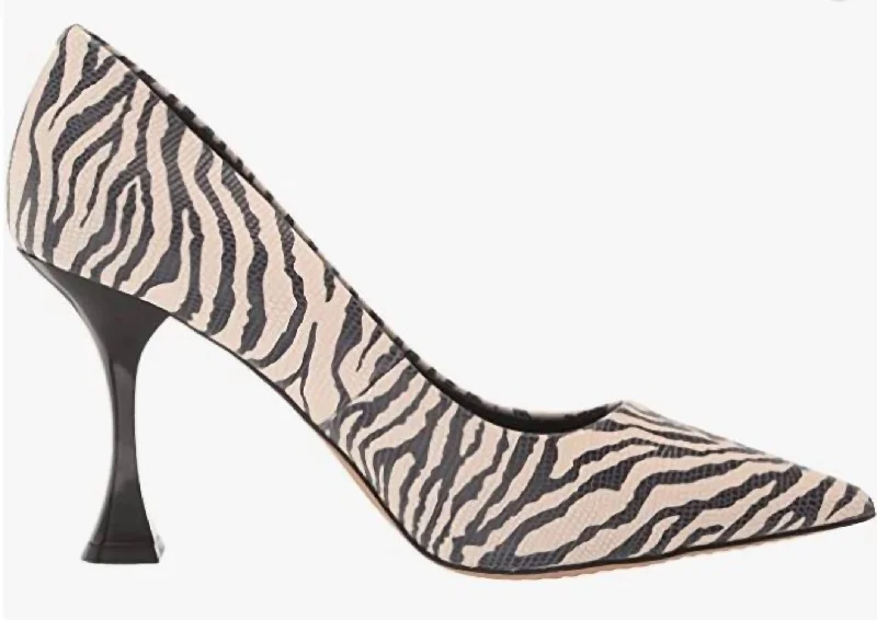 Women's padded - insole stiletto heel pumps for added comfortKamerna-3 Zebra Heeled Pump In Cotton White Women's padded - insole stiletto heel pumps for added comfortKamerna-3 Zebra Heeled Pump In Cotton White