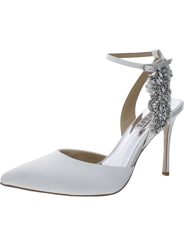 Women's velvet - covered stiletto heel pumps for a luxurious lookBlanca Womens Satin Embellished Pumps