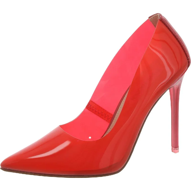Women's party stiletto heel pumps with a glittery finishVIP Womens Vinyl Pointed Toe Pumps
