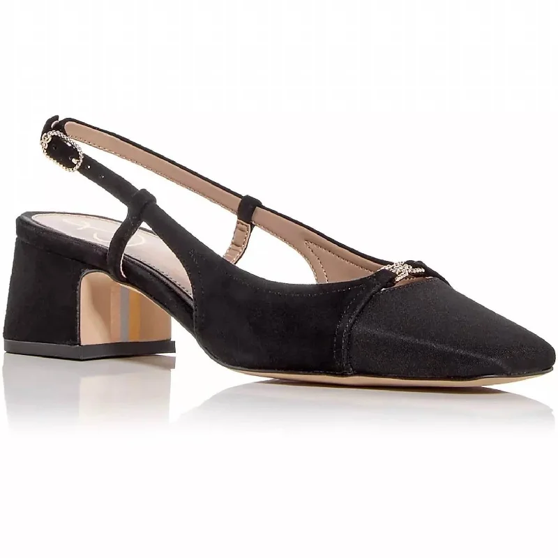 Women's breathable stiletto heel pumps for warm weatherWomen's Tarra Slingback Heels In Black Suede Women's breathable stiletto heel pumps for warm weatherWomen's Tarra Slingback Heels In Black Suede