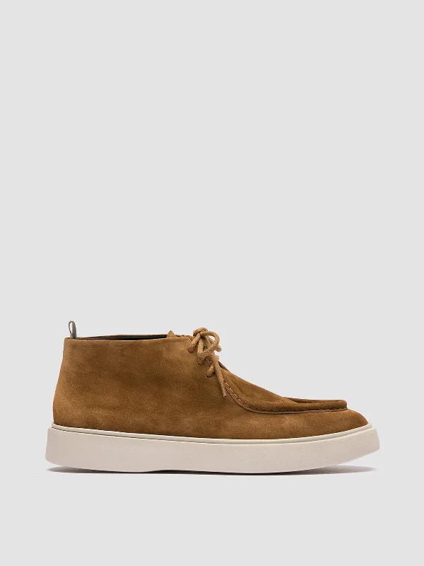 Women's Embroidered Floral Pattern Loafers in Beige for a Spring - Inspired OutfitFRAME 012 - Brown Suede Chukka Boots