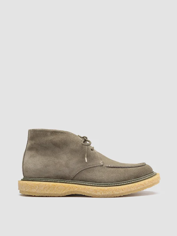 Women's Premium Leather Tassel Loafers in Dark Brown for a Classic Office LookBULLET 001 - Green Suede Chukka Boots