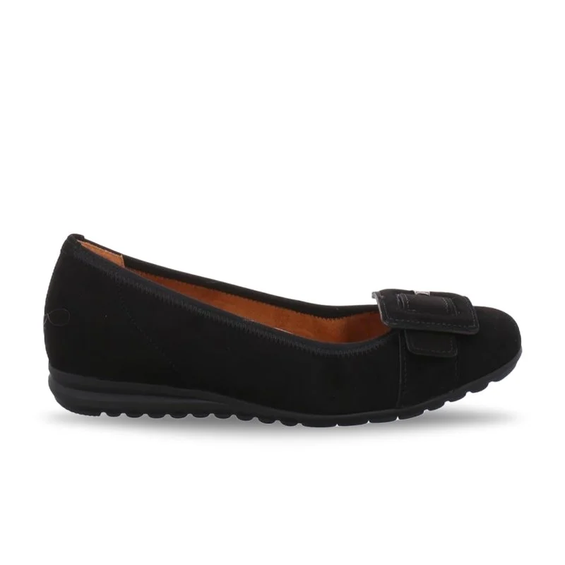 Waterproof Women's Loafers in Black for Rainy DaysGabor Women's 32.626.47 Buckle Ballet Flat - Black Waterproof Women's Loafers in Black for Rainy DaysGabor Women's 32.626.47 Buckle Ballet Flat - Black
