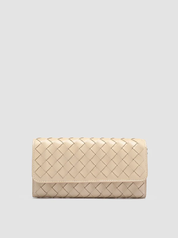 Women's Embroidered Floral Pattern Loafers in Beige for a Spring - Inspired OutfitPOCHE 109 - Ivory Woven Woven Leather Wallet Women's Embroidered Floral Pattern Loafers in Beige for a Spring - Inspired OutfitPOCHE 109 - Ivory Woven Woven Leather Wallet