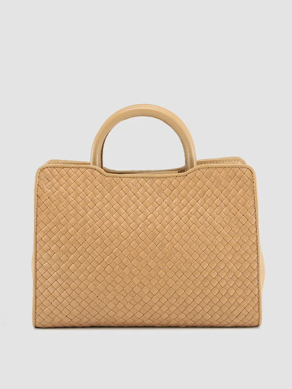 Adjustable Strap Women's Loafers in Tan for a Custom FitHELEN 025 - Brown Woven Leather Hand Bag Adjustable Strap Women's Loafers in Tan for a Custom FitHELEN 025 - Brown Woven Leather Hand Bag