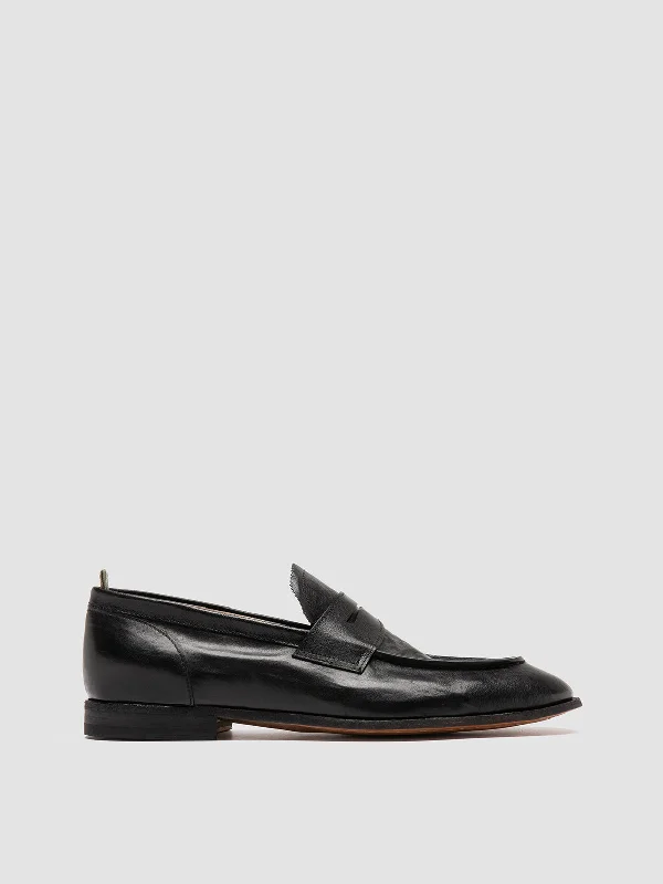 Women's Tassel - Trimmed Loafers with a Low Heel in Olive Green for a Trendy TwistSOLITUDE 001 - Black Leather Penny Loafers Women's Tassel - Trimmed Loafers with a Low Heel in Olive Green for a Trendy TwistSOLITUDE 001 - Black Leather Penny Loafers