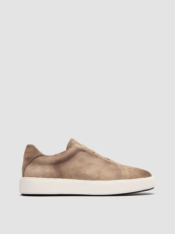 Women's Memory Foam Insole Loafers in Pink for Added ComfortSLOUCH 001 - Beige Suede Low Top Sneakers