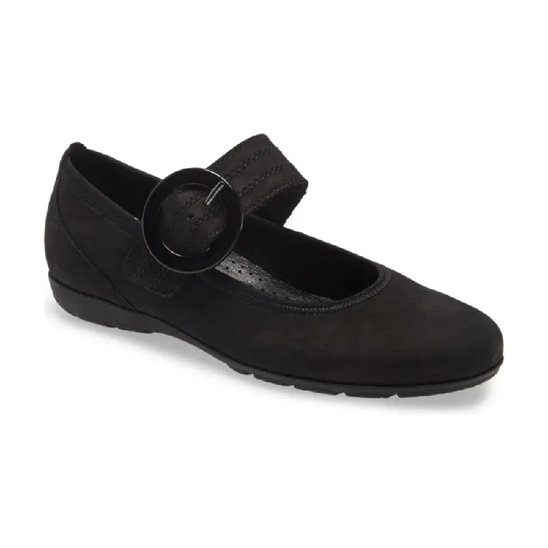 Orthopedic Women's Loafers with Arch Support in Brown for Foot HealthGabor Women's 54.168.17 Mary Jane Buckle Flat - Black Nubuck