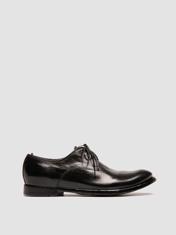 Women's Metallic Foil - Finish Loafers in Gold for a Glamorous Night OutANATOMIA 87 - Black Leather Derby Shoes