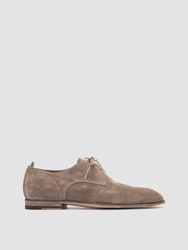 Women's Tassel - Trimmed Loafers with a Low Heel in Olive Green for a Trendy TwistSOLITUDE 002 - Taupe Suede Derby Shoes