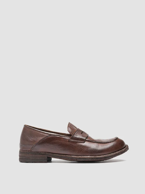 Women's Premium Leather Tassel Loafers in Dark Brown for a Classic Office LookLEXIKON 140 - Brown Leather Penny Loafers