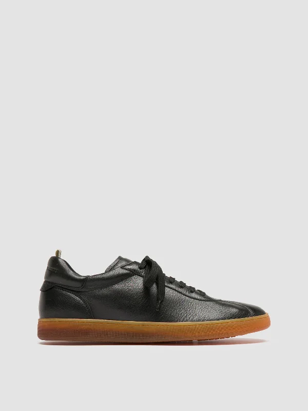 Lightweight Women's Mesh - Paneled Loafers in White for BreathabilityHALO 001 - Black Leather Low Top Sneakers