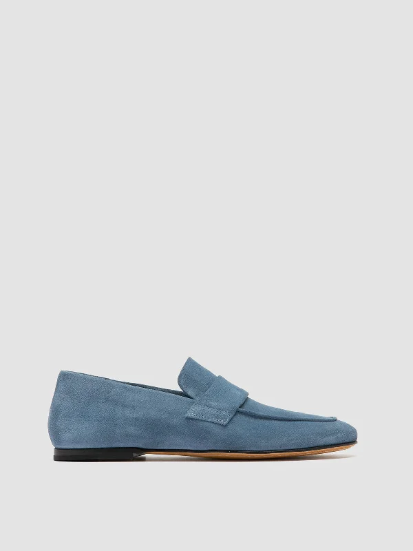Women's Premium Leather Tassel Loafers in Dark Brown for a Classic Office LookBLAIR 001 - Blue Suede Loafers