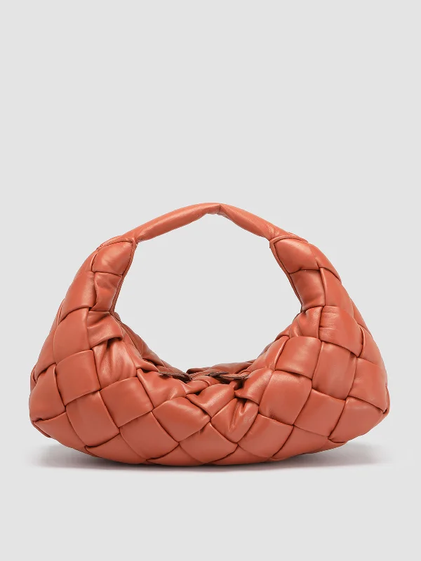 Women's Premium Leather Tassel Loafers in Dark Brown for a Classic Office LookOC CLASS 49 Massive - Orange Leather Hobo Bag