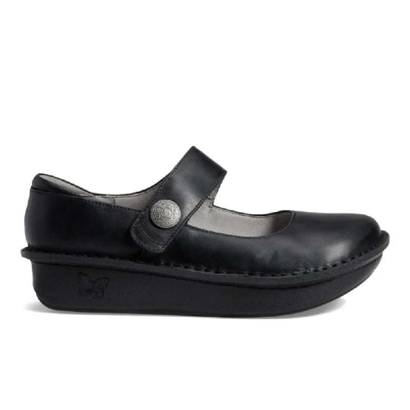 Women's Tassel - Trimmed Loafers with a Low Heel in Olive Green for a Trendy TwistAlegria Women's Paloma - Oiled Black Women's Tassel - Trimmed Loafers with a Low Heel in Olive Green for a Trendy TwistAlegria Women's Paloma - Oiled Black
