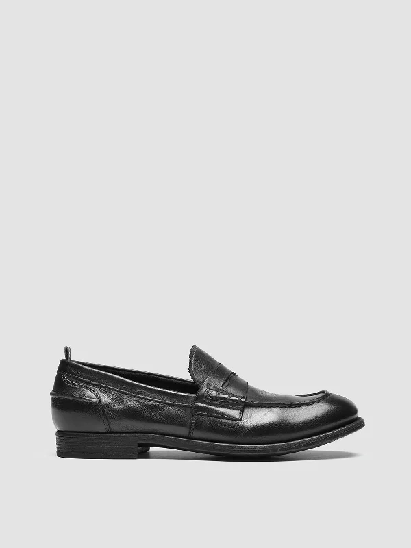 Slip - Resistant Women's Rubber - Sole Loafers in Navy for Wet ConditionsCHRONICLE 144 - Black Leather Penny Loafers Slip - Resistant Women's Rubber - Sole Loafers in Navy for Wet ConditionsCHRONICLE 144 - Black Leather Penny Loafers