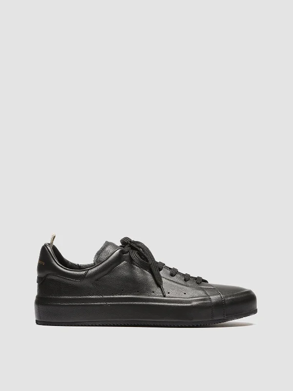 Sustainable Women's Recycled Material Loafers in Gray for Eco - Conscious ShoppersPRIMARY 001 - Black Leather Sneakers
