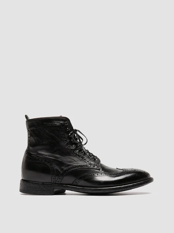Women's Geometric - Patterned Loafers in Multicolor for a Fashion - Forward LookEMORY CAOU 016 - Black Leather Boots