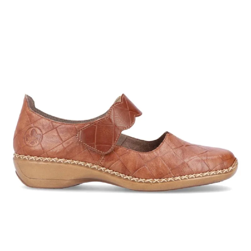 Women's Premium Leather Tassel Loafers in Dark Brown for a Classic Office LookRieker Women's Doris 41398-22 - Cuoio Women's Premium Leather Tassel Loafers in Dark Brown for a Classic Office LookRieker Women's Doris 41398-22 - Cuoio
