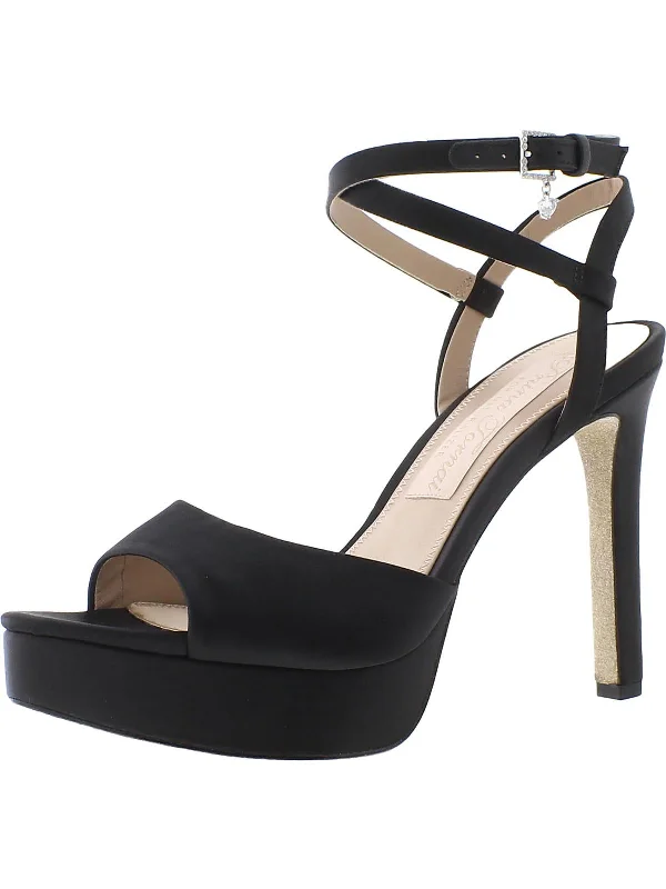 Shock - Absorbing Women's Sandals with a Soft Insole in Black for Active LifestylesAl Womens Satin Glitter Heels