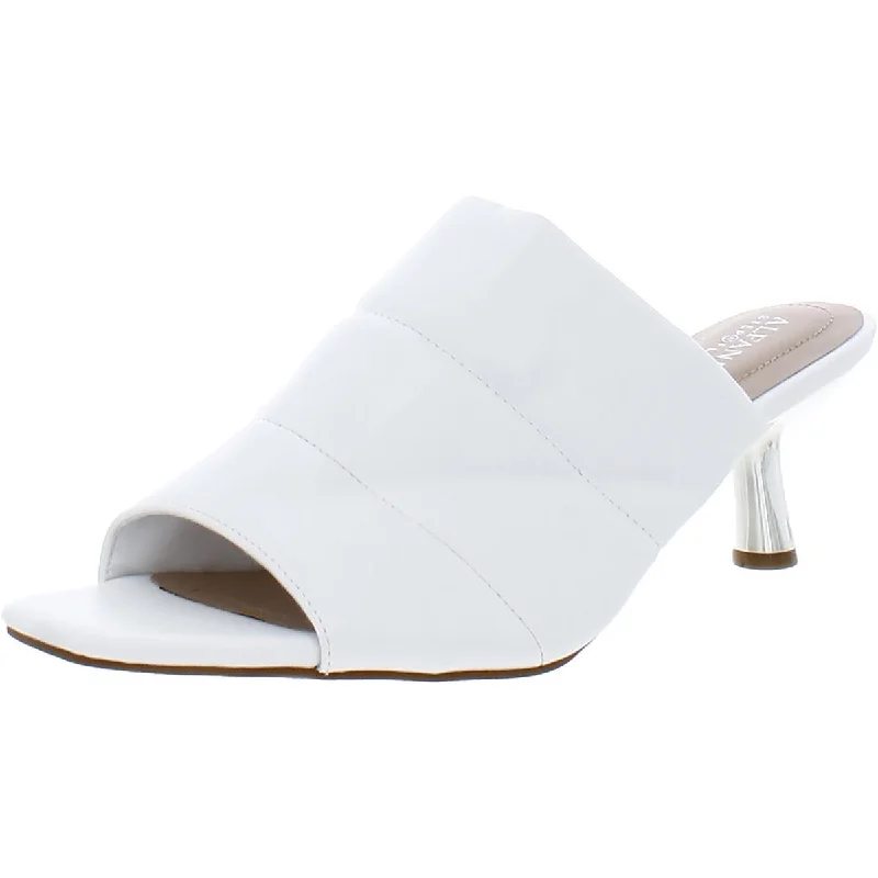 Women's Cork - Soled Espadrille Sandals with a Rope - Trimmed Upper in Navy for a Summer VibeWomen's Cork - Soled Espadrille Sandals with a Rope - Trimmed Upper in Navy for a Summer VibeAlfani Womens Yennie Faux Leather Slip On Heels