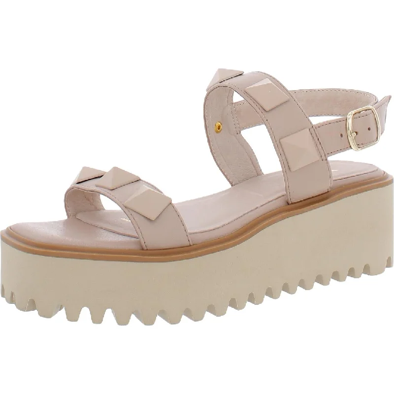 Adjustable Strap Women's Sandals with a Padded Heel in Pink for a Custom FitAll Black Womens Pyramid Leather Slingback Platform Sandals
