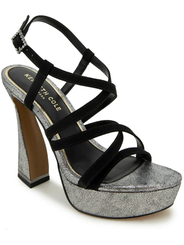 Shock - Absorbing Women's Sandals with a Soft Insole in Black for Active LifestylesAllen Womens Faux Suede Metallic Platform Sandals Shock - Absorbing Women's Sandals with a Soft Insole in Black for Active LifestylesAllen Womens Faux Suede Metallic Platform Sandals