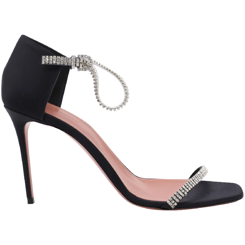 Elastic - Strap Women's Sandals with a Padded Toe in Teal for Easy On - and - OffAmina Muaddi Ursina 100mm Crystal-Embellished Sandals in Black Leather Elastic - Strap Women's Sandals with a Padded Toe in Teal for Easy On - and - OffAmina Muaddi Ursina 100mm Crystal-Embellished Sandals in Black Leather