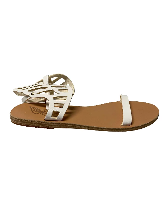 Women's Leather - Strapped Sandals with a Braided Detail in Brown for a Rustic AppealAncient Greek Sandals Ikaria Lace Vachetta in White Leather Women's Leather - Strapped Sandals with a Braided Detail in Brown for a Rustic AppealAncient Greek Sandals Ikaria Lace Vachetta in White Leather