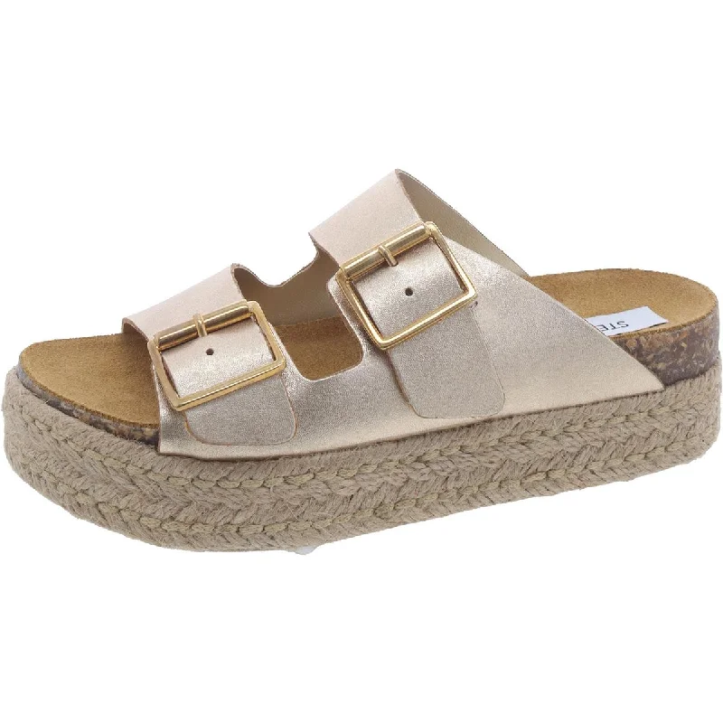 Women's Flat Slide Sandals with a Memory Foam Insole in White for All - Day ComfortAnnika Womens Epadrille Leather Footbed Sandals Women's Flat Slide Sandals with a Memory Foam Insole in White for All - Day ComfortAnnika Womens Epadrille Leather Footbed Sandals