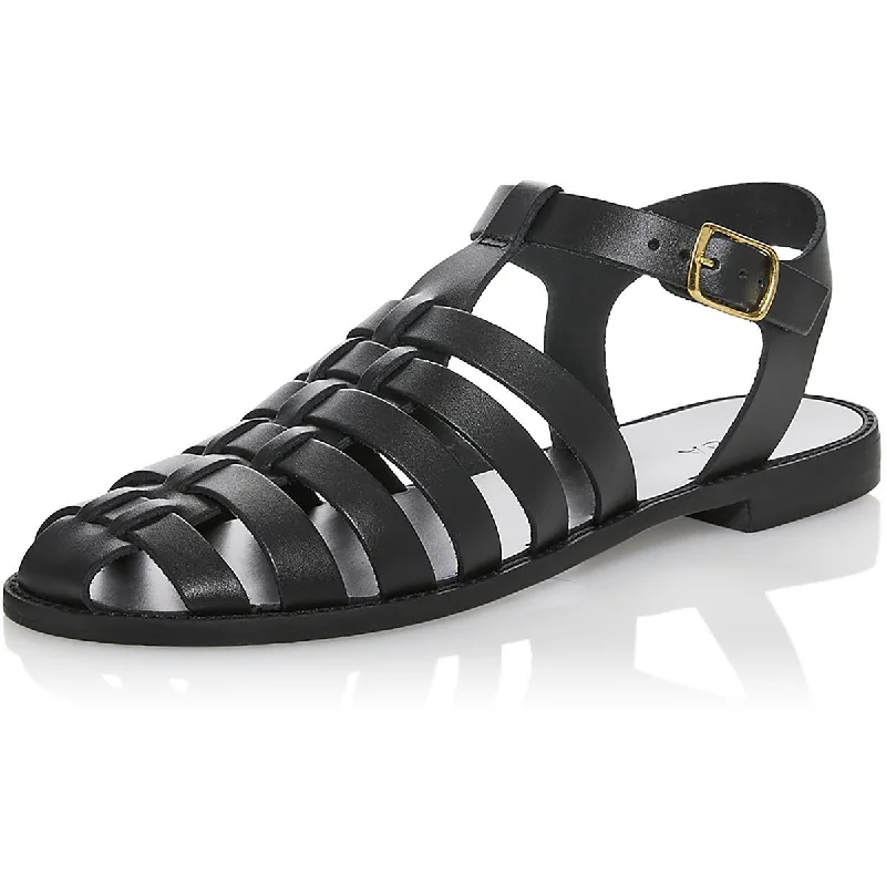Women's Ankle - Strap Sandals with a Block Heel in Red for a Sophisticated StyleAqua Womens Earth Leather Covered Toe Ankle Strap