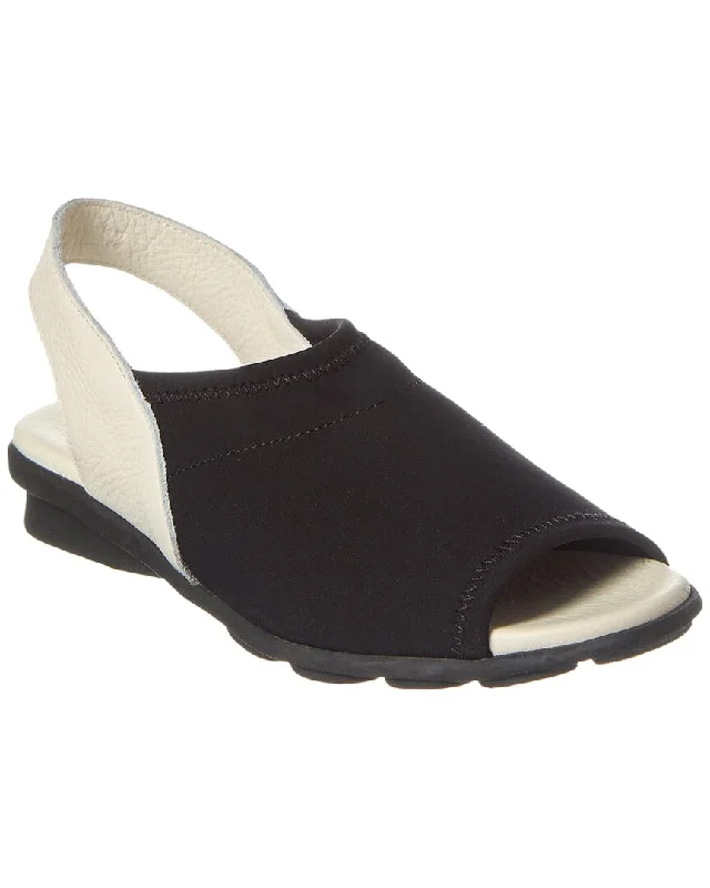 Plus Size Women's Wide - Width Platform Sandals in Black for Added Comfort and HeightArche Dajac Leather-Trim Sandal Plus Size Women's Wide - Width Platform Sandals in Black for Added Comfort and HeightArche Dajac Leather-Trim Sandal