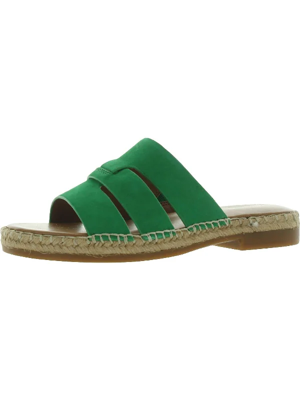 Women's Flat Slide Sandals with a Memory Foam Insole in White for All - Day ComfortWomen's Flat Slide Sandals with a Memory Foam Insole in White for All - Day ComfortArden Womens Leather Slip On Slide Sandals