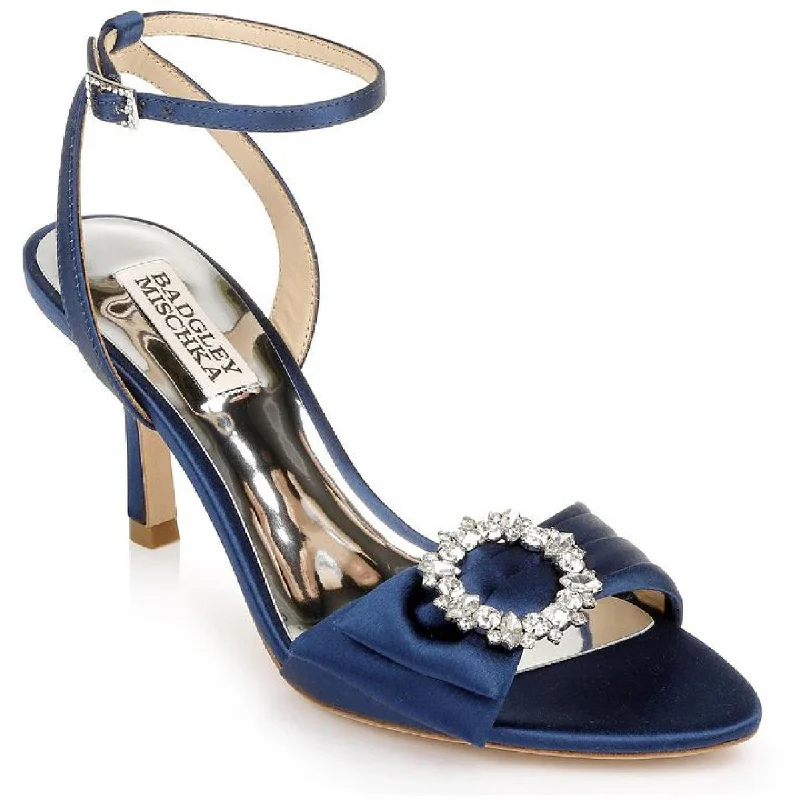 Women's Cork - Soled Espadrille Sandals with a Rope - Trimmed Upper in Navy for a Summer VibeBadgley Mischka Womens Marci Satin Embellished Dress Sandals