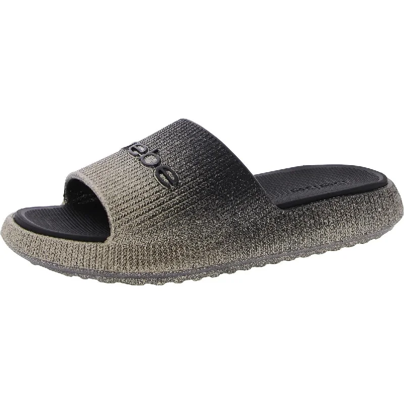 Plus Size Women's Wide - Width Platform Sandals in Black for Added Comfort and HeightBebe Womens Portoino Glittler Flat Slide Sandals Plus Size Women's Wide - Width Platform Sandals in Black for Added Comfort and HeightBebe Womens Portoino Glittler Flat Slide Sandals