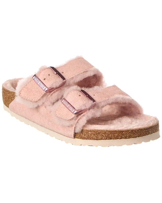 Orthopedic Women's Sandals with Arch Support in Gray for Foot HealthBirkenstock Arizona Suede & Shearling Sandal Orthopedic Women's Sandals with Arch Support in Gray for Foot HealthBirkenstock Arizona Suede & Shearling Sandal